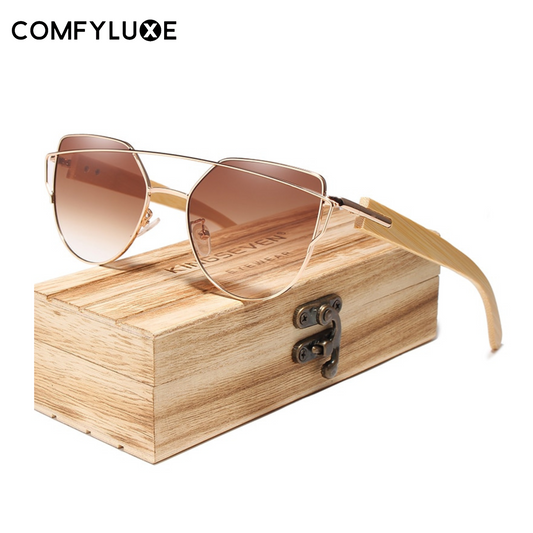 Handmade Original Bamboo Sunglasses UV400 Brand New Design - ComfyLuxe