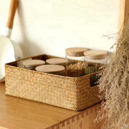 Natural Seagrass Wicker Basket Storage Container Suitable for All Daily Organizaiton - ComfyLuxe